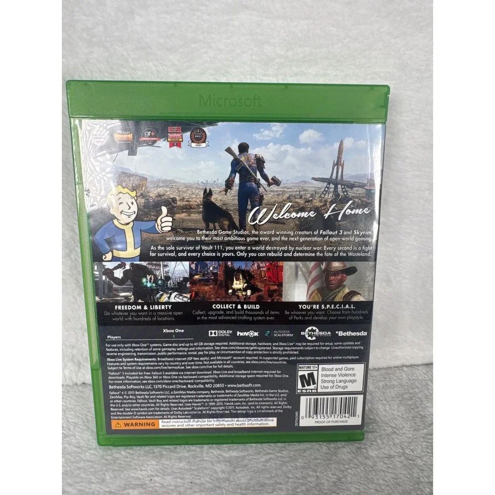 Bethesda Fallout 4 Video Game Xbox One OS Green Excellent Vault Dweller Guide